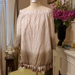 Hannah cute khaki and white top